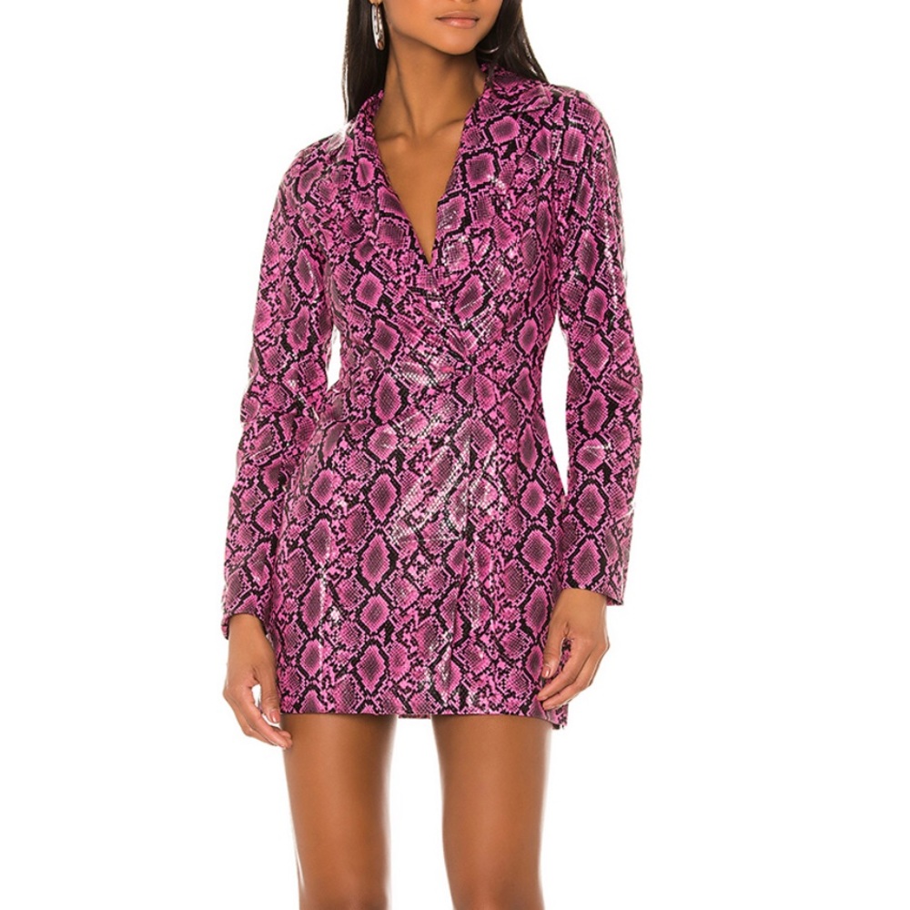 TARAJI DEEP V SNAKE DRESS